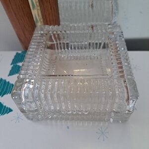 Clear Glass Square Trinket Box